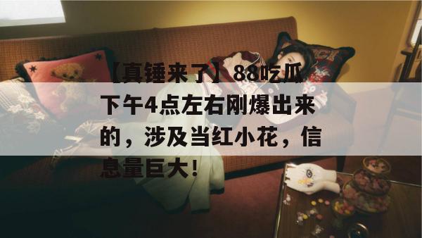 【真锤来了】88吃瓜下午4点左右刚爆出来的，涉及当红小花，信息量巨大！